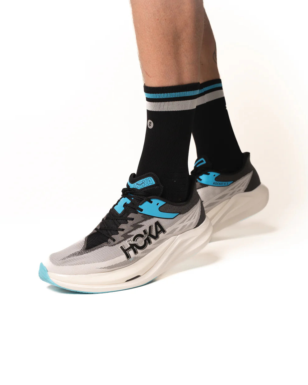 【SHYU 競賽跑襪】專為 Hoka 碳板鞋設計｜black | slate | blue 台灣官方合作夥伴