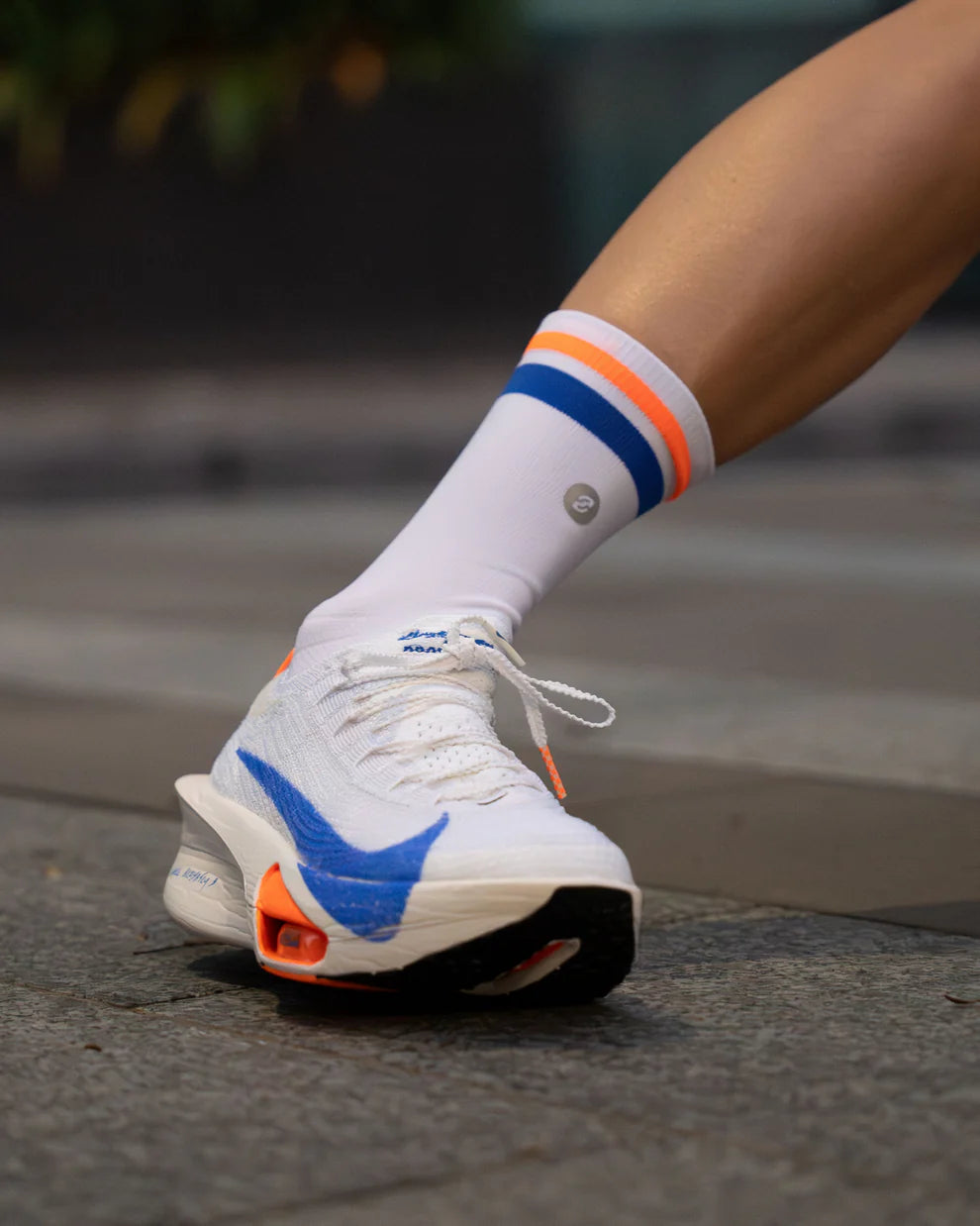 【SHYU 競賽跑襪】專為 Nike 碳板鞋設計｜white | blue | orange 台灣官方合作夥伴