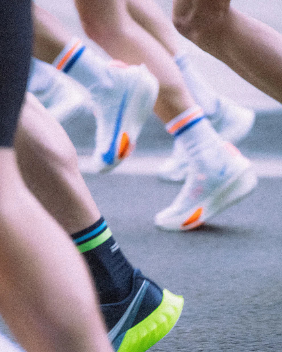 【SHYU 競賽跑襪】專為 Nike 碳板鞋設計｜white | blue | orange 台灣官方合作夥伴