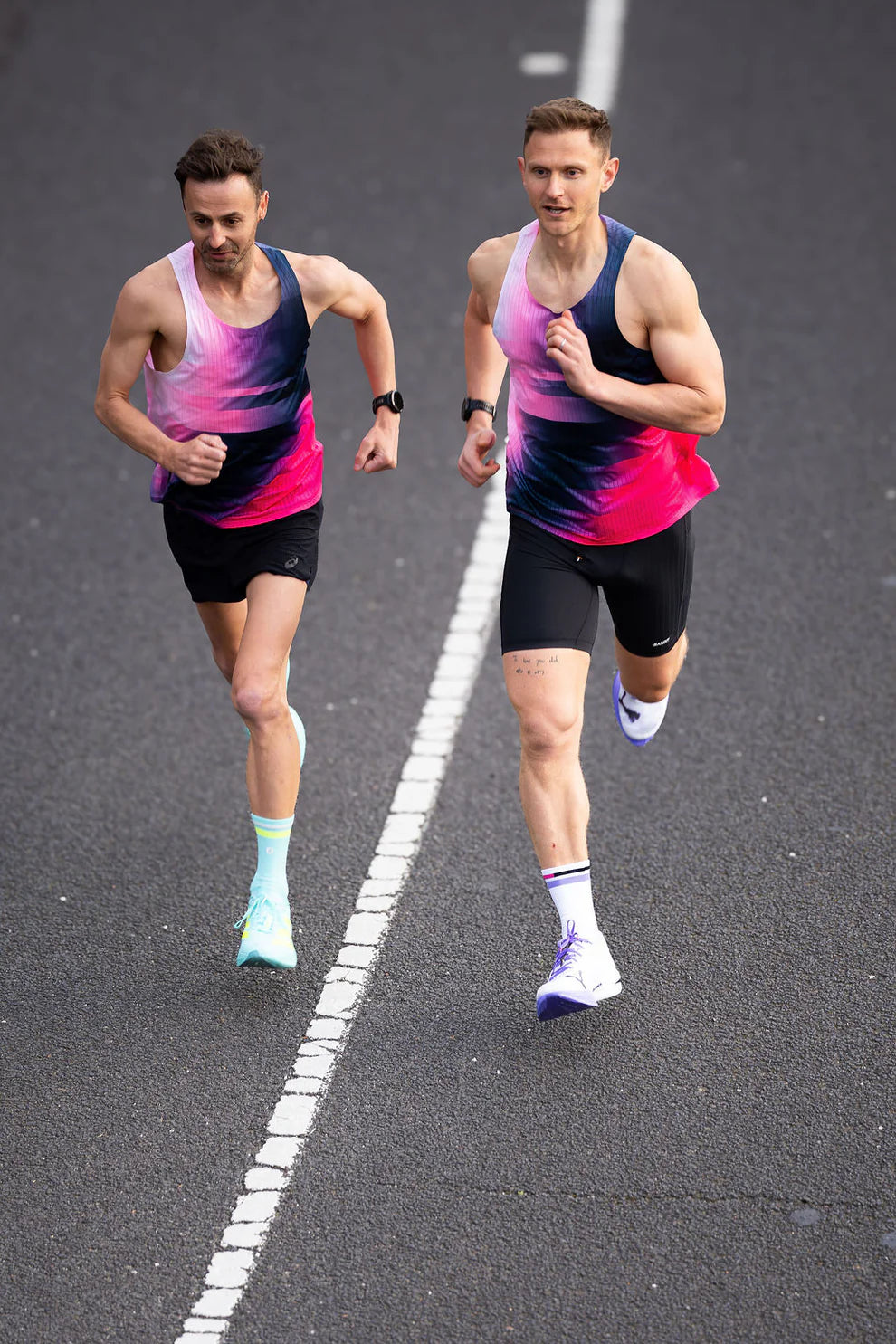 【SHYU 競賽跑襪】專為 Puma 碳板鞋設計｜white | lavender | magenta 台灣官方合作夥伴