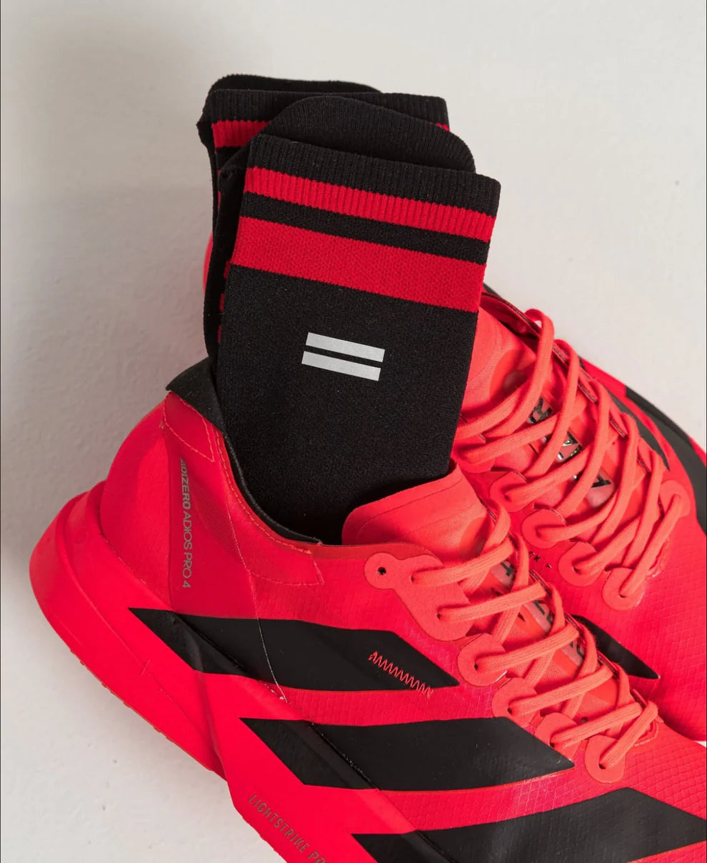 【SHYU 競賽跑襪】專為 Adidas 碳板鞋設計｜black | red | red 台灣官方合作夥伴