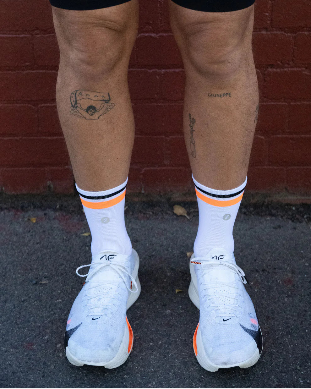 【SHYU 競賽跑襪】專為 Nike 碳板鞋設計｜white | orange | black 台灣官方合作夥伴