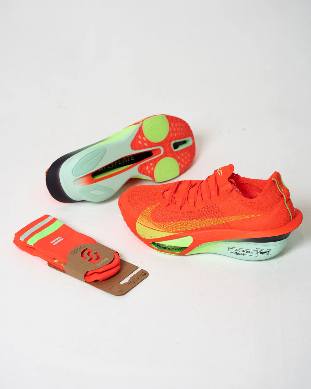 SHYU 專業跑襪｜crimson | lime | powder