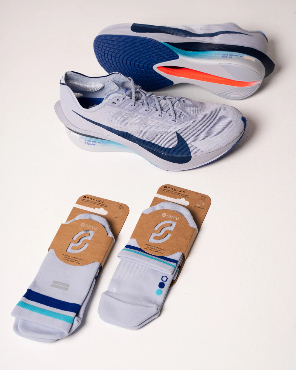 【SHYU 競賽跑襪】專為 Nike 碳板鞋設計｜ice | blue | azure 台灣官方合作夥伴