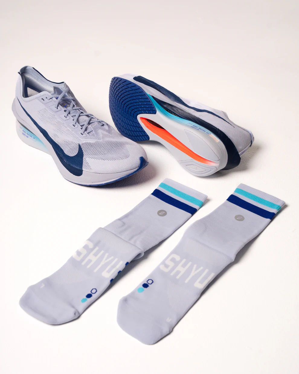 【SHYU 競賽跑襪】專為 Nike 碳板鞋設計｜ice | blue | azure 台灣官方合作夥伴