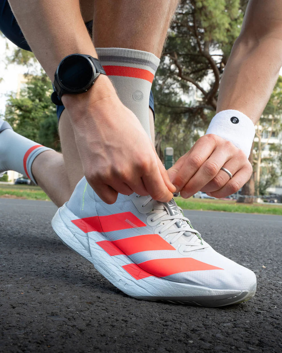【SHYU 競賽跑襪】專為 Adidas 碳板鞋設計｜silver | red | steel 台灣官方合作夥伴