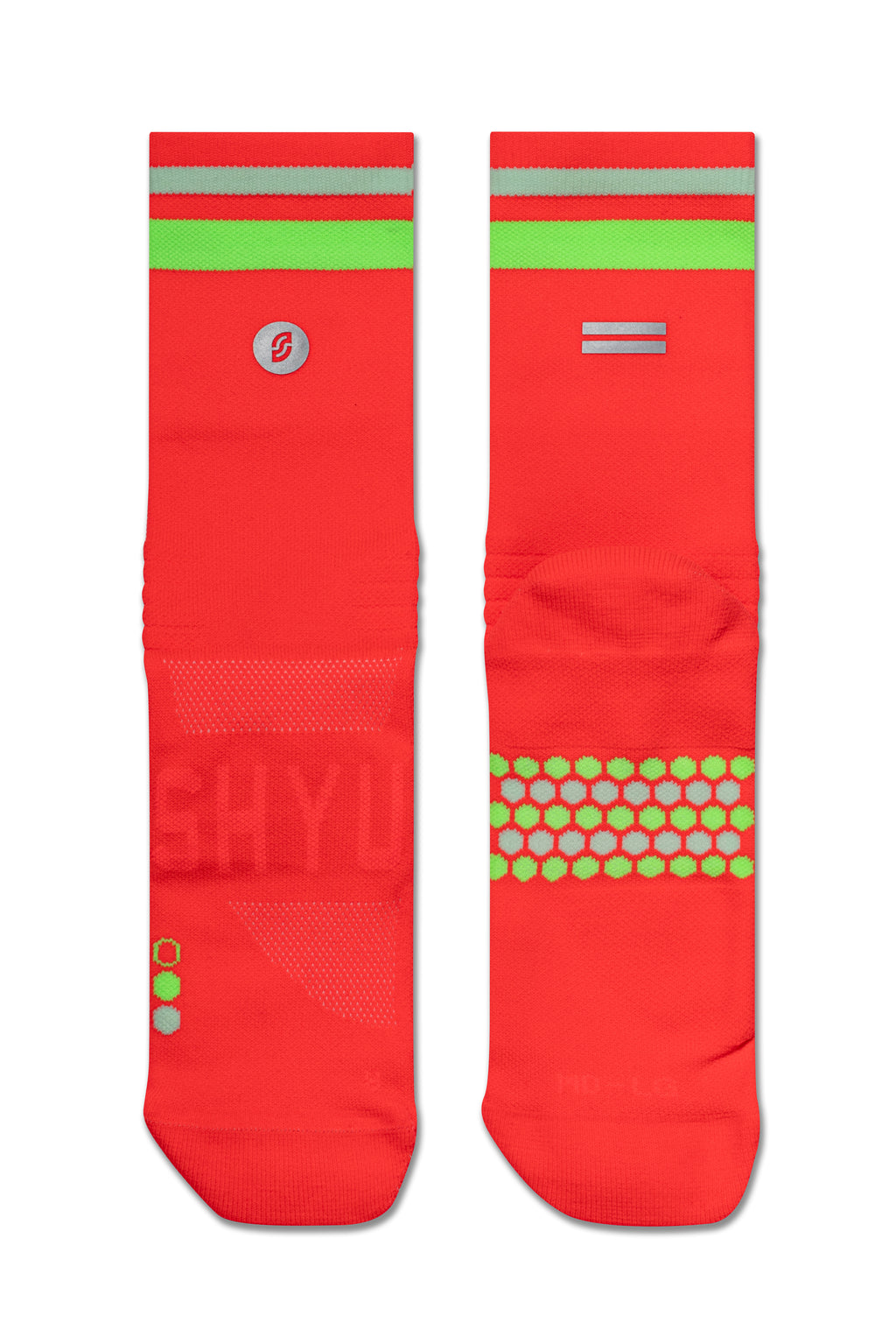 SHYU 專業跑襪｜crimson | lime | powder