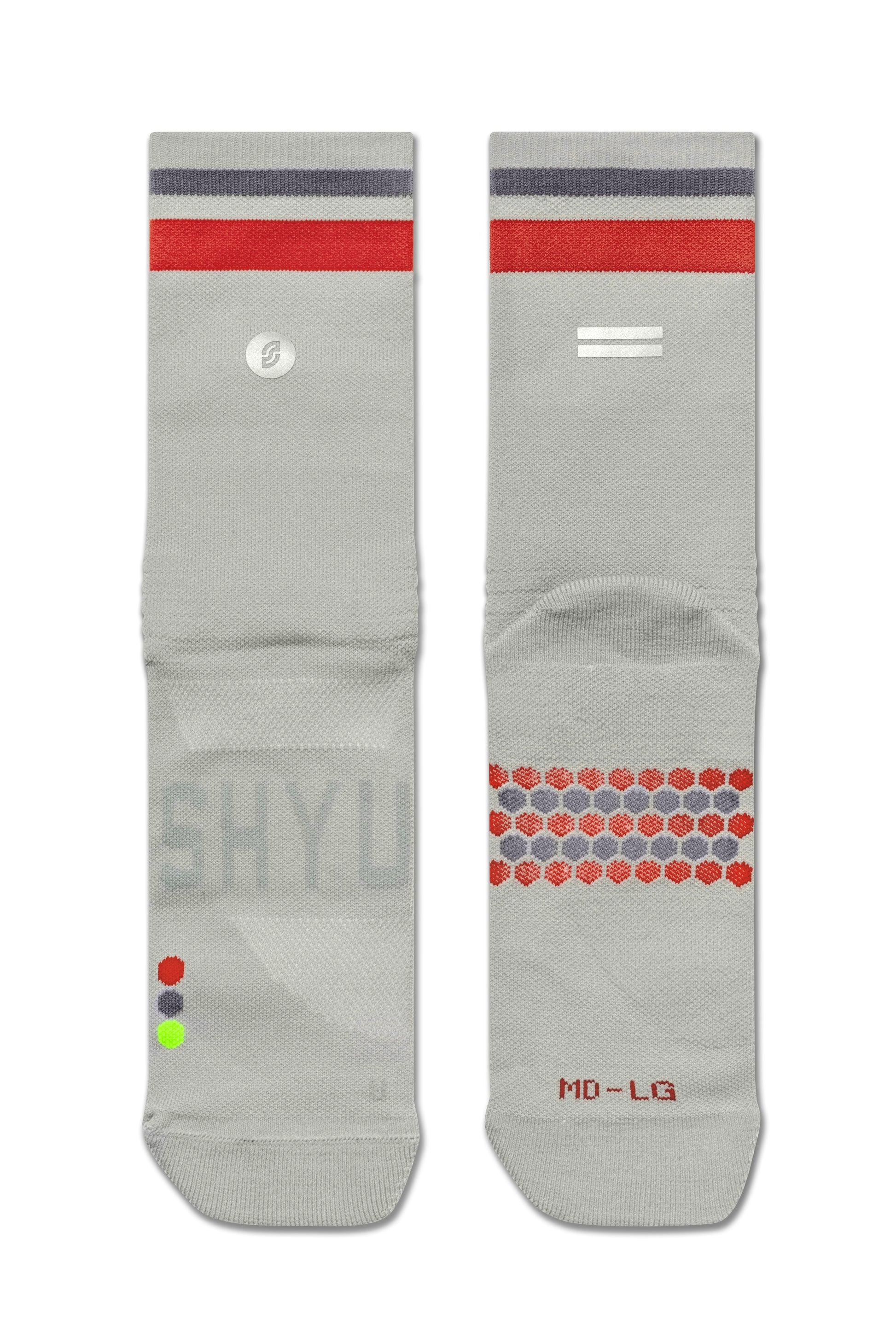 SHYU 專業跑襪｜silver | red | steel