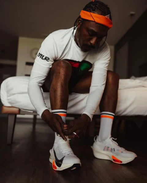 【SHYU 競賽跑襪】專為 Nike 碳板鞋設計｜white | orange | black 台灣官方合作夥伴