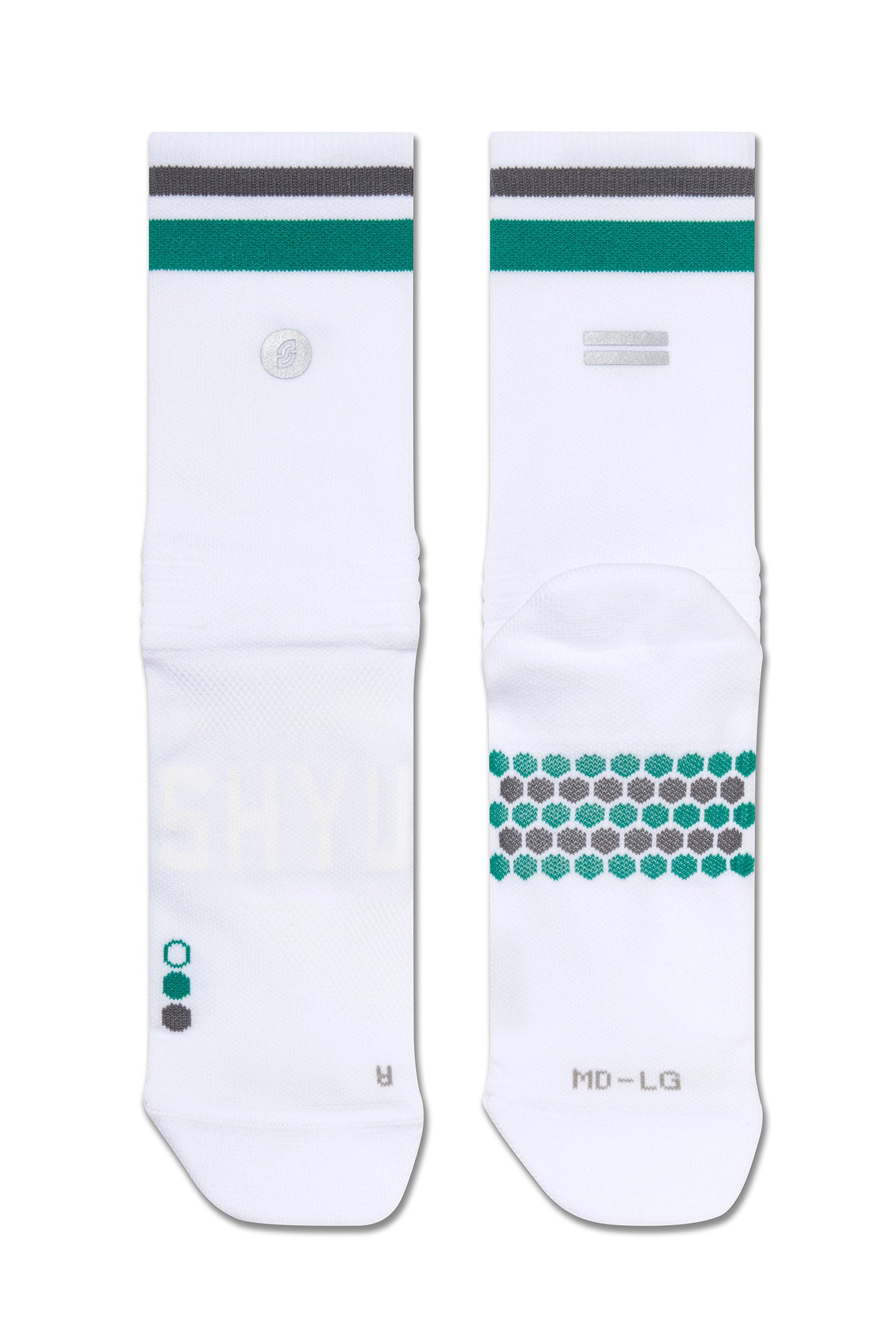 【SHYU 競賽跑襪】專為 Adidas 碳板鞋設計｜white | teal | carbon 台灣官方合作夥伴